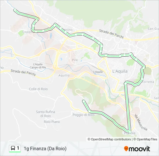 Percorso linea bus 1