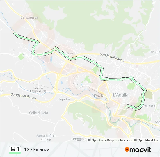 1 Bus Line Map