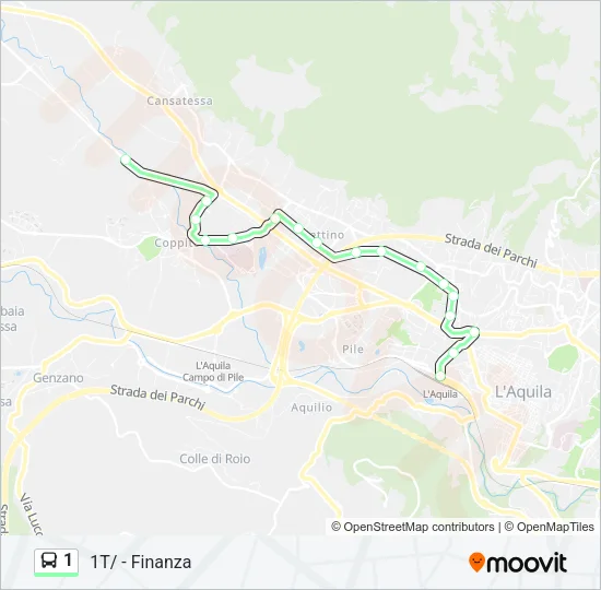 1 Bus Line Map