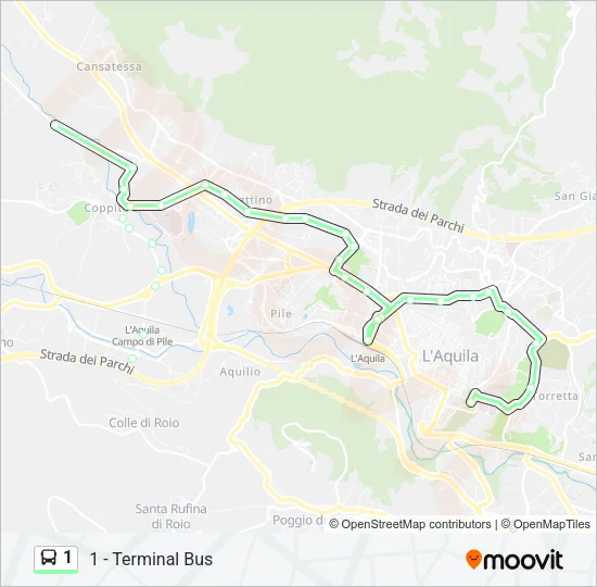 1 Bus Line Map