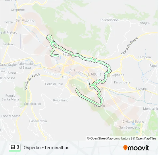 3 Bus Line Map