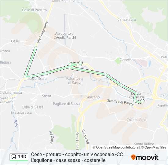 14D bus Line Map