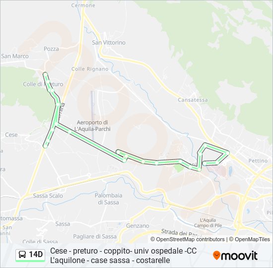 14D bus Line Map