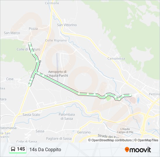 14S bus Line Map