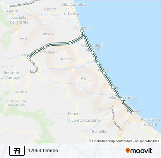 Percorso linea treno R