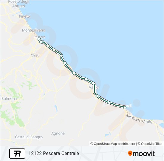 Percorso linea treno R