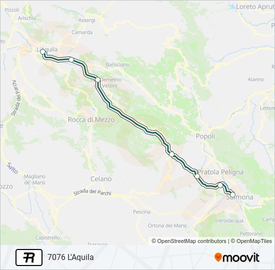 Percorso linea treno R