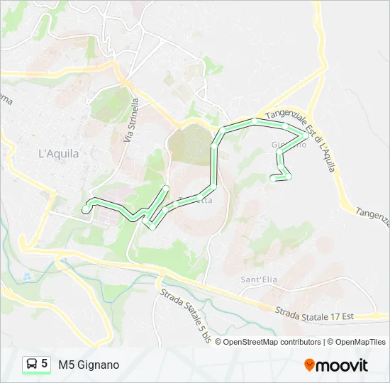 5 Bus Line Map