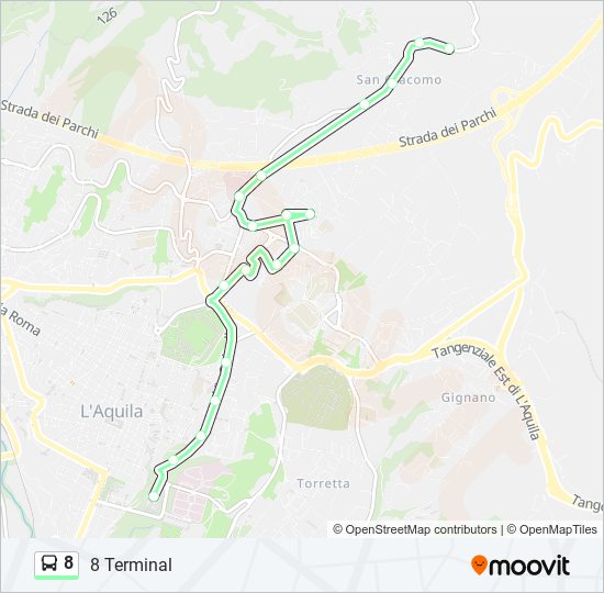 8 bus Line Map