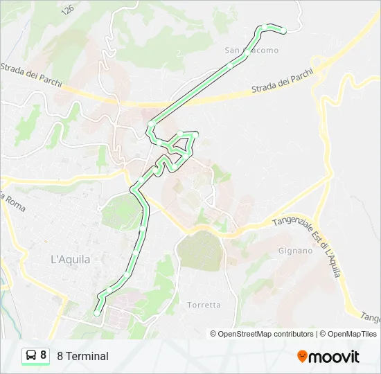 8 Bus Line Map