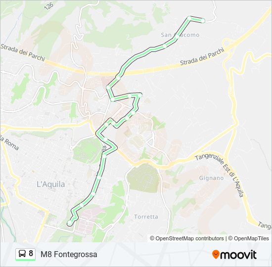 8 bus Line Map