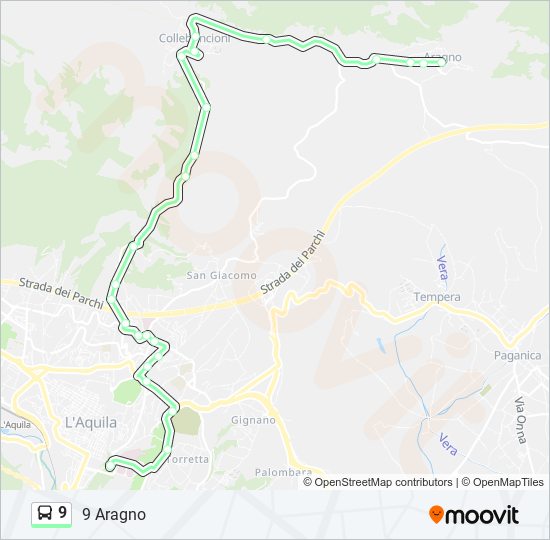 9 bus Line Map