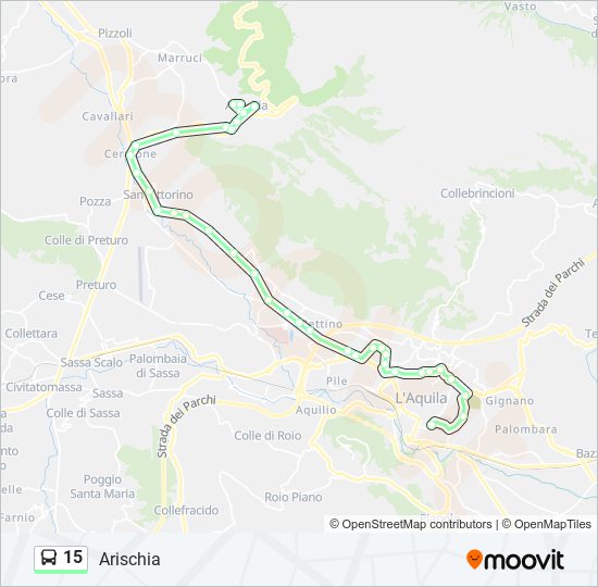 Percorso linea bus 15