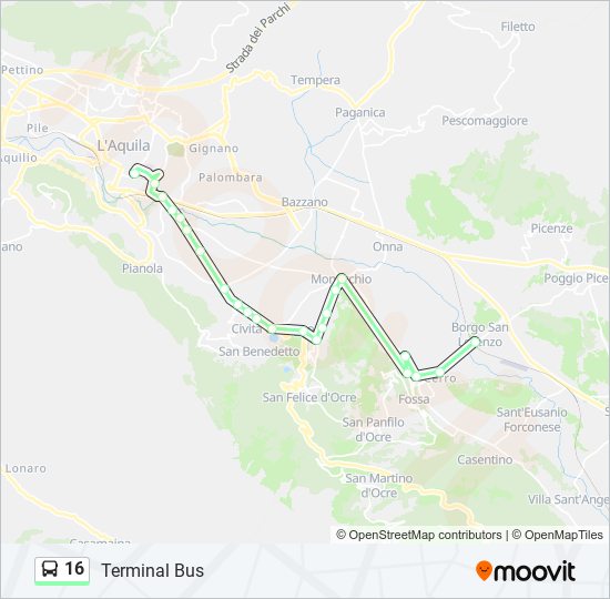 Percorso linea bus 16