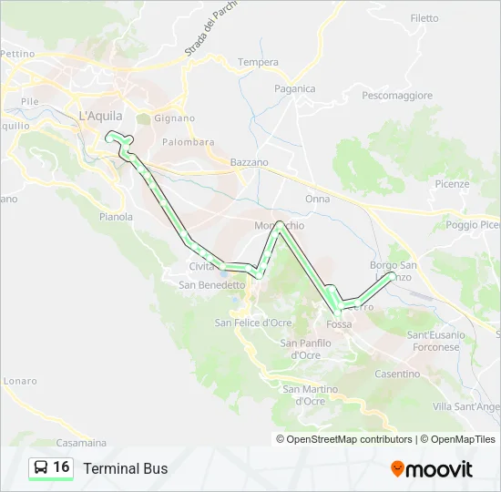 16 Bus Line Map