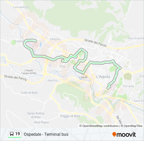 19 bus Line Map