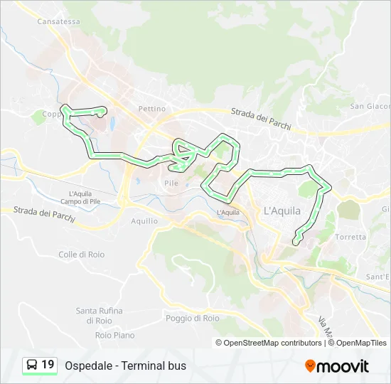 19 Bus Line Map