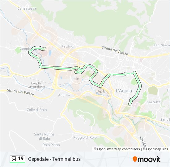 19 bus Line Map