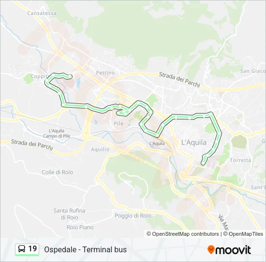 19 Bus Line Map