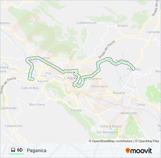 Percorso linea bus 6D