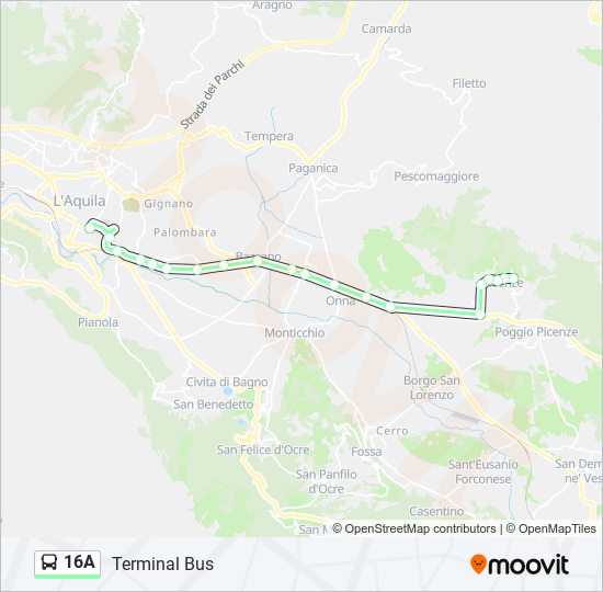 16A bus Line Map