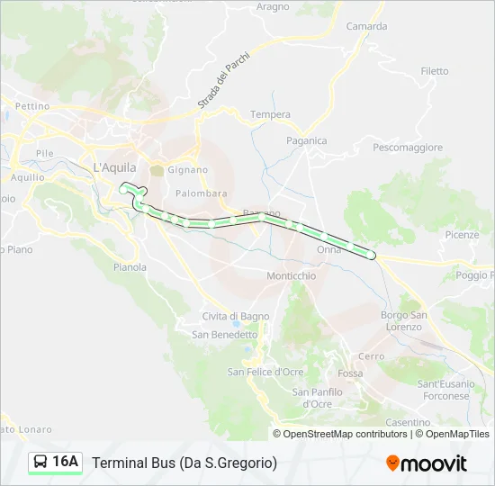 16A Bus Line Map