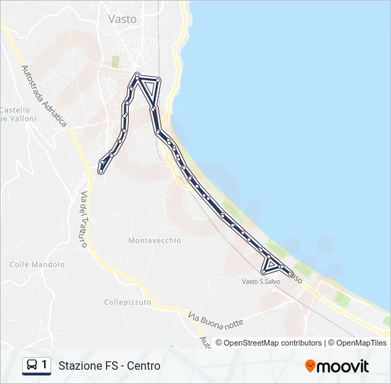 1 Bus Line Map