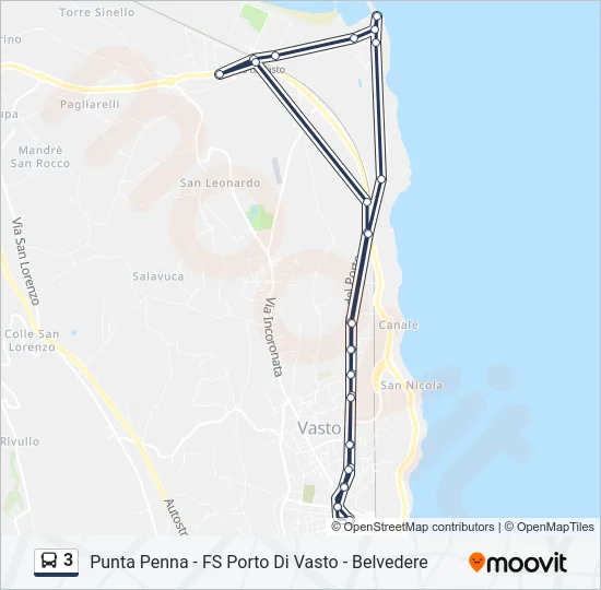 3 Bus Line Map