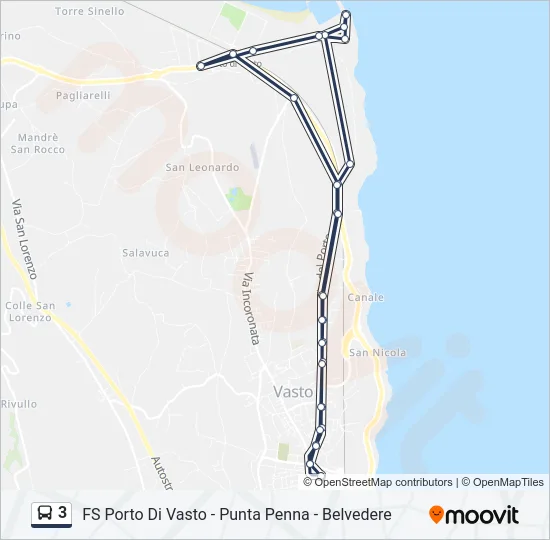 3 Bus Line Map