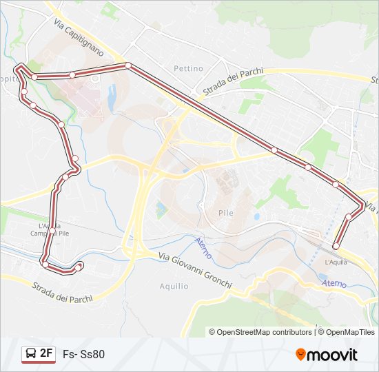 Percorso linea bus 2F