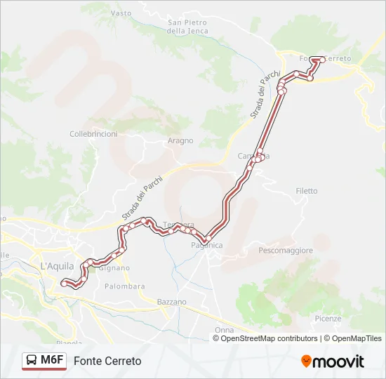 M6F Bus Line Map