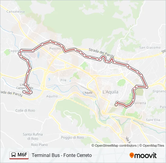 M6F Bus Line Map