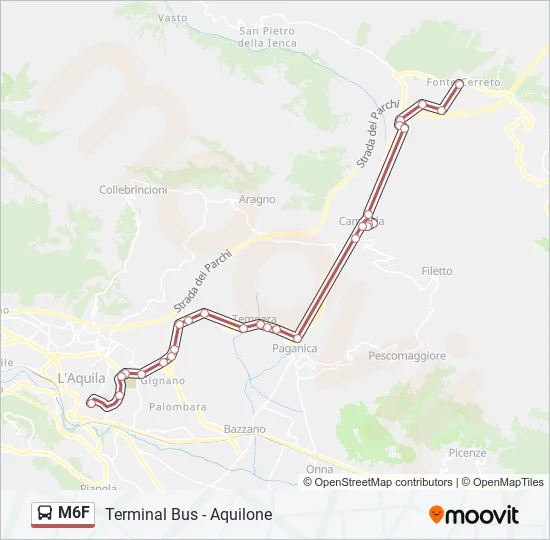 M6F Bus Line Map