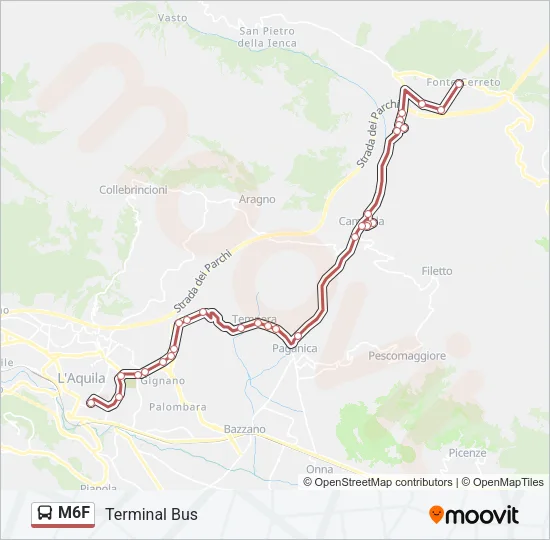 M6F Bus Line Map