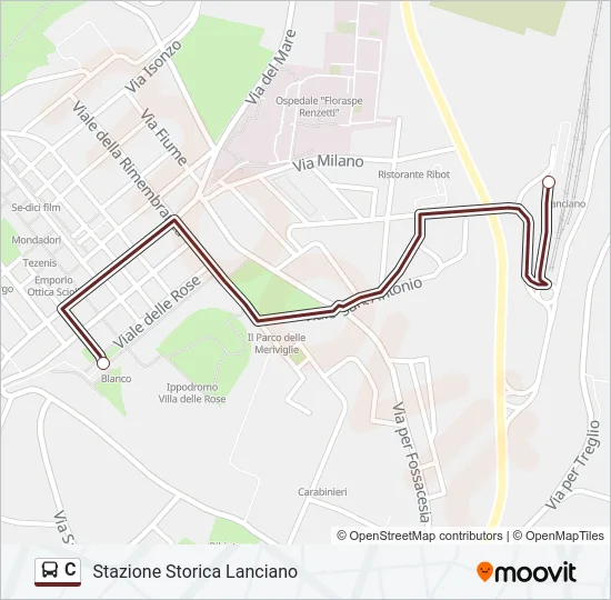 Percorso linea bus C