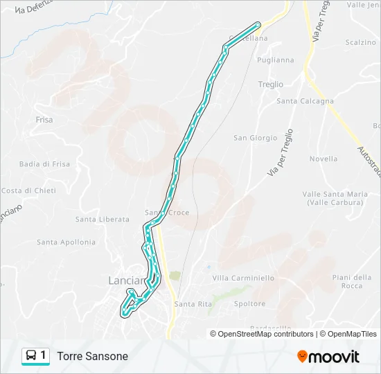 1 Bus Line Map