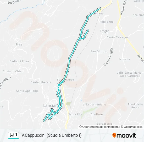 1 Bus Line Map