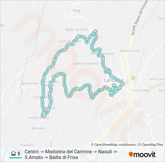 5 Bus Line Map