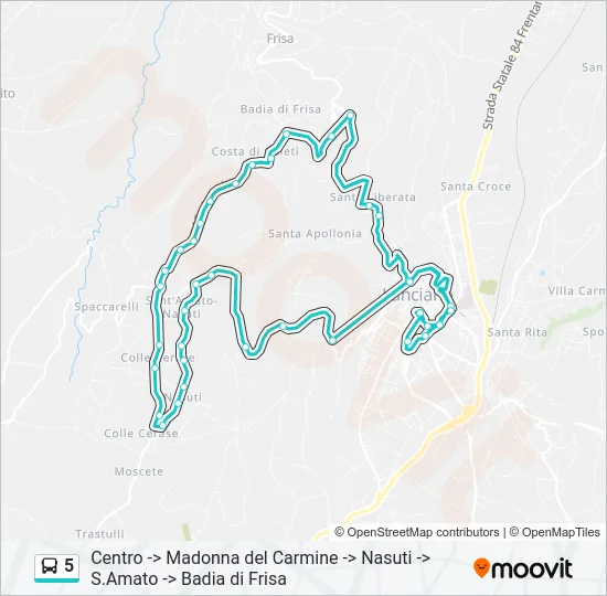 5 Bus Line Map