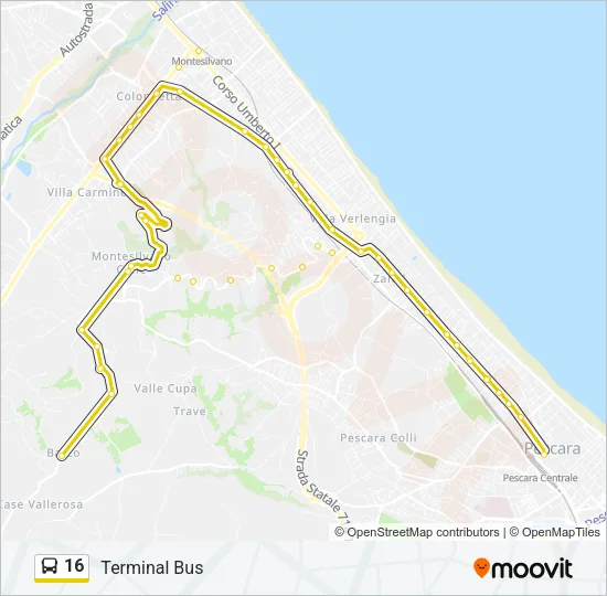 16 Bus Line Map