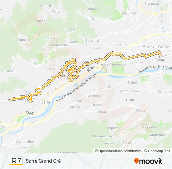 7 Bus Line Map