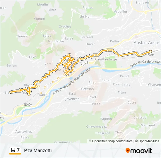 7 Bus Line Map