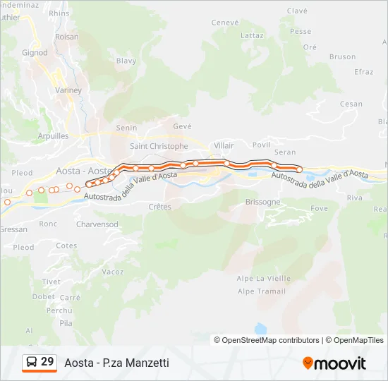 29 Bus Line Map