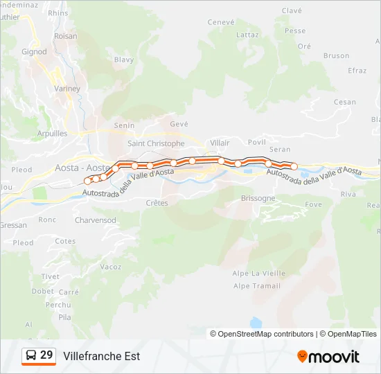 29 Bus Line Map