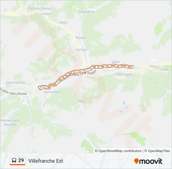 29 Bus Line Map