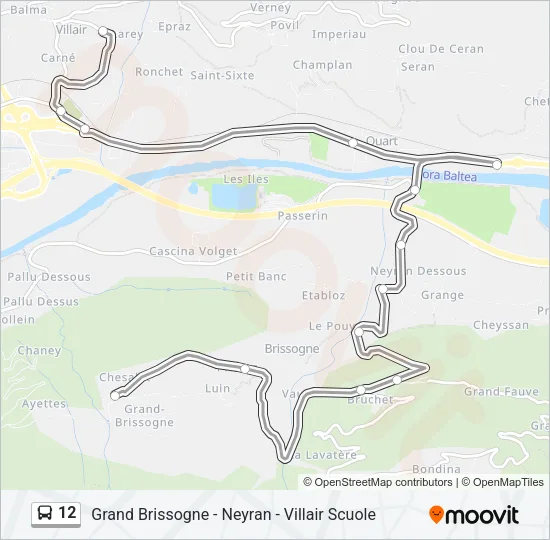 12 Bus Line Map