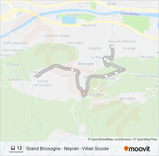 12 Bus Line Map