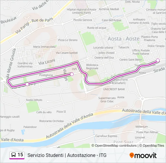 15 Bus Line Map