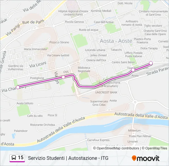 15 Bus Line Map