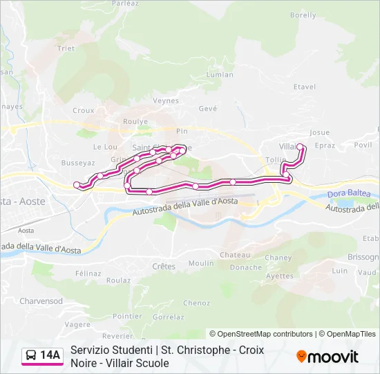14A Bus Line Map